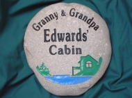 And engraved stone for the cabin