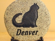 A memory stone for Denver the cat