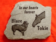 Engraved Slate memory stone for dog and horse