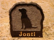 Granite plaque for Jonti the dog