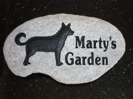 Pet memory stone for Marty's garden